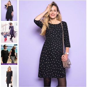 Seraphine Black Dot Woven Maternity Dress size 4